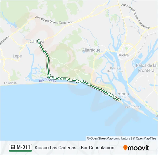 M-311 Bus Line Map