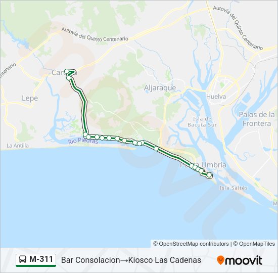 M-311 Bus Line Map