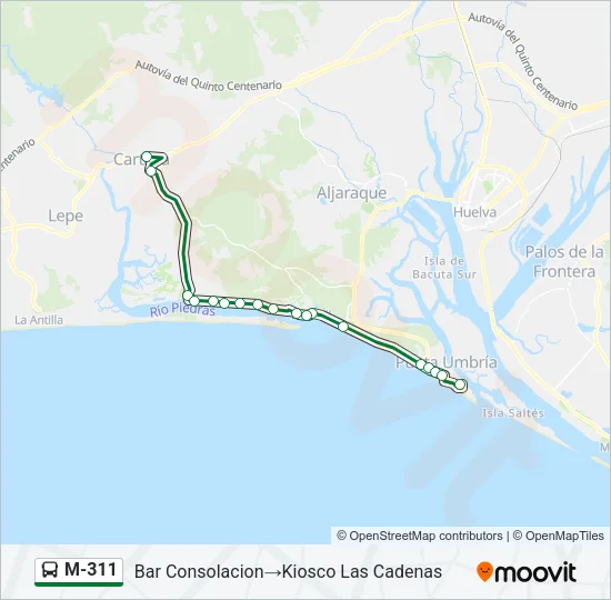 M-311 Bus Line Map