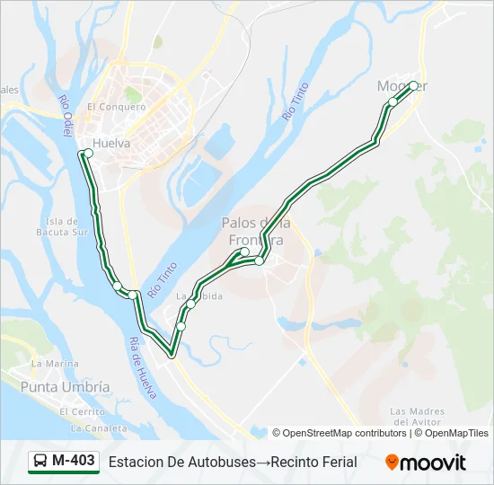 M-403 bus Mapa de línia