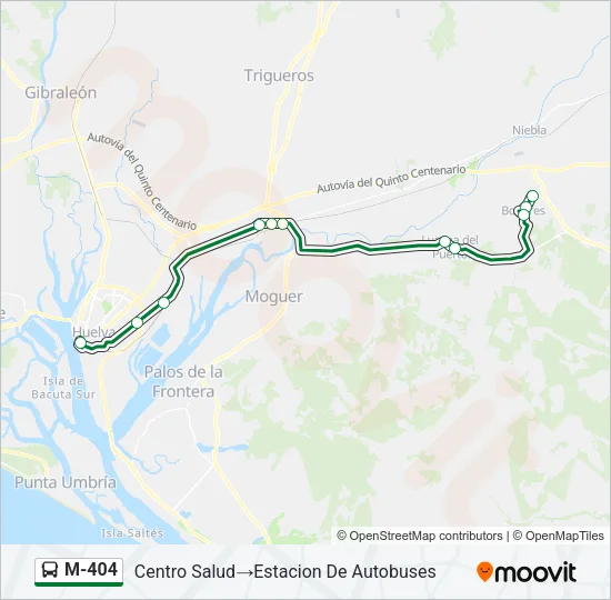 M-404 bus Mapa de línia