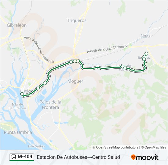 M-404 Bus Line Map