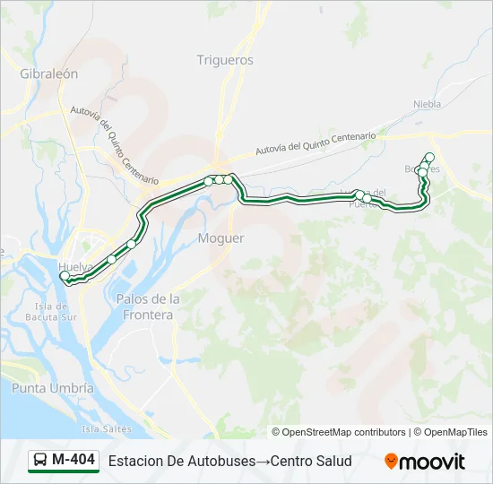 M-404 Bus Line Map