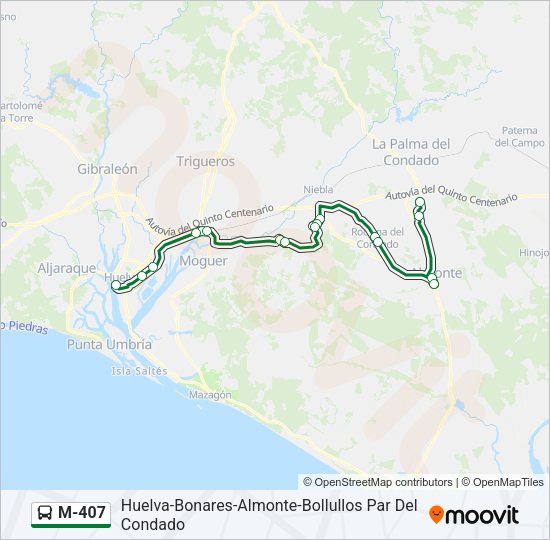 M-407 Bus Line Map