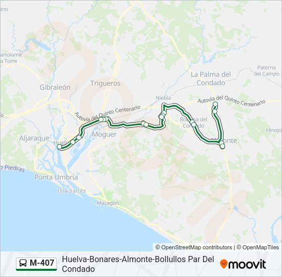 M-407 Bus Line Map