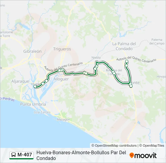 M-407 Bus Line Map