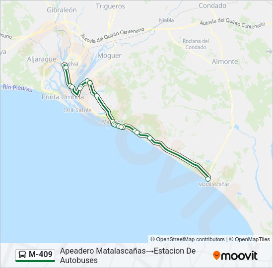 M-409 Bus Line Map