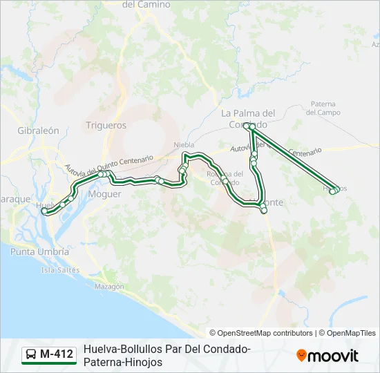M-412 Bus Line Map