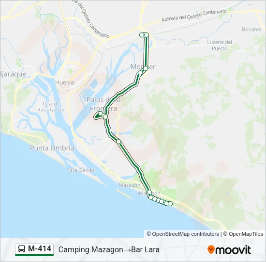 M-414 Bus Line Map