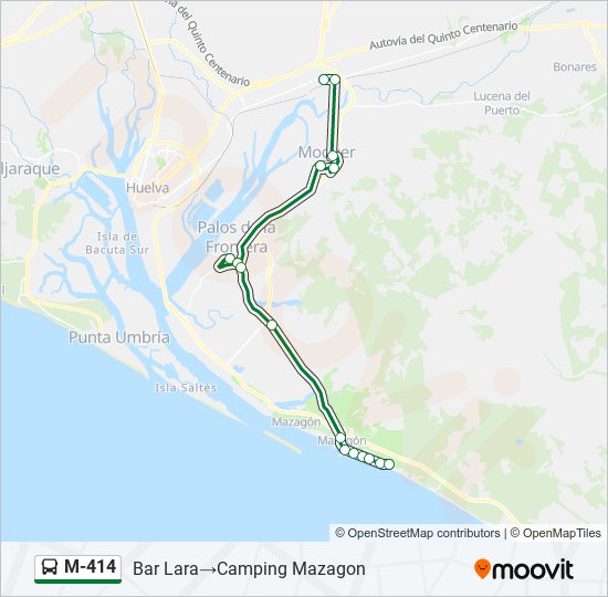 Mapa de M-414 de autobús