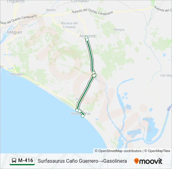 M-416 Bus Line Map
