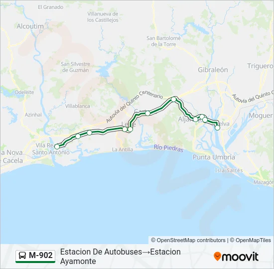 M-902 Bus Line Map