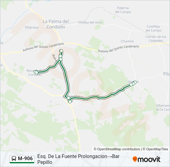 M-906 Bus Line Map