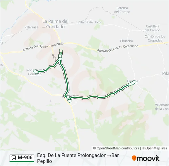 M-906 Bus Line Map