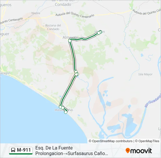 M-911 Bus Line Map