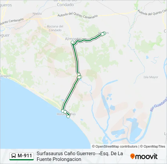 M-911 Bus Line Map