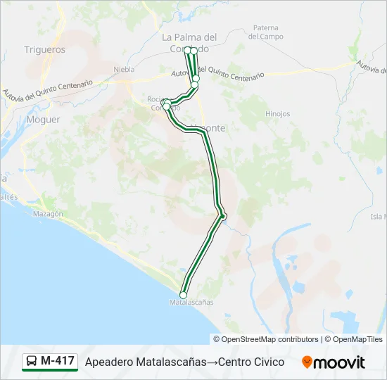 M-417 Bus Line Map