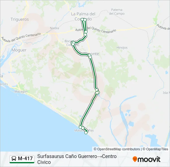 M-417 Bus Line Map