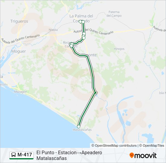 M-417 Bus Line Map