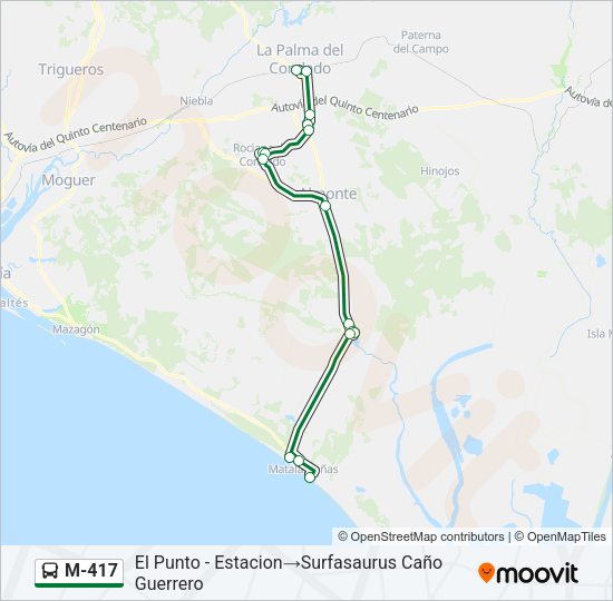 M-417 Bus Line Map