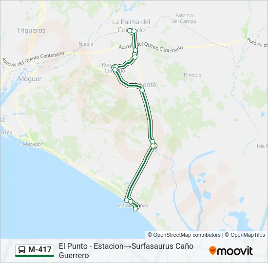 M-417 Bus Line Map