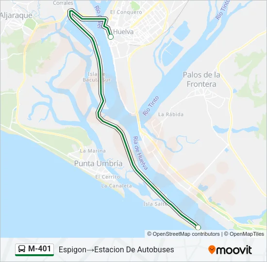 M-401 Bus Line Map