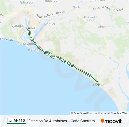 M-410 Bus Line Map