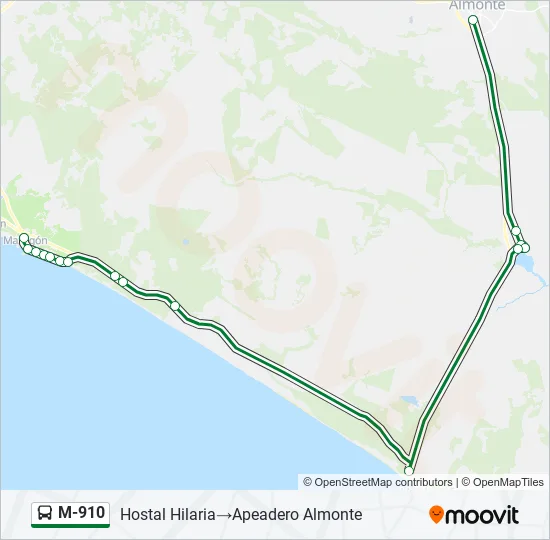 M-910 Bus Line Map