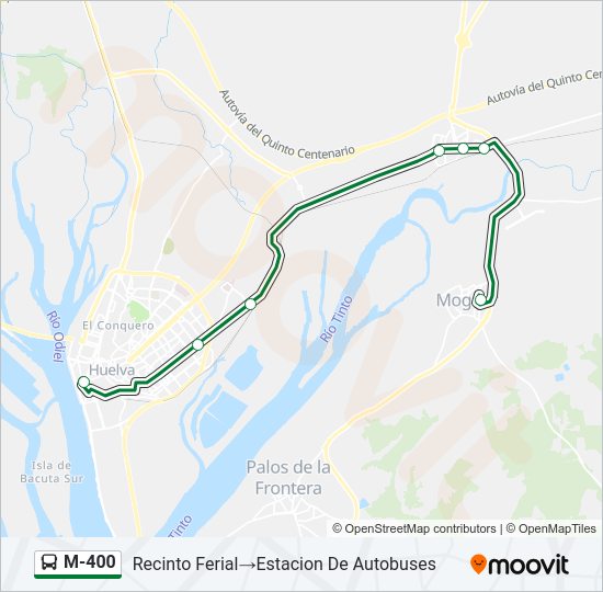 Mapa de M-400 de autobús