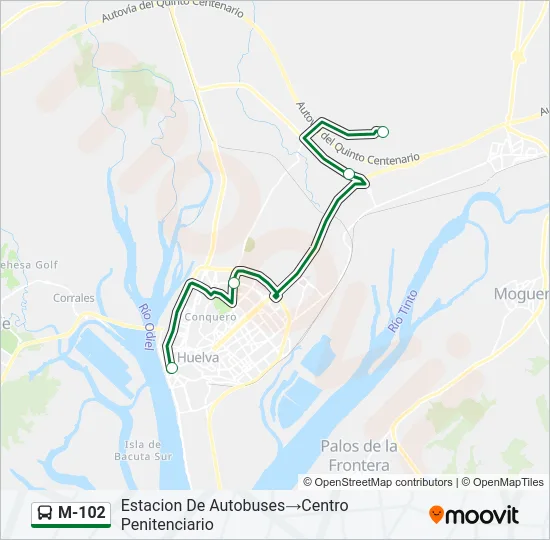 M-102 Bus Line Map