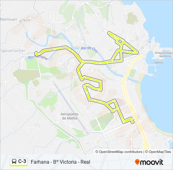 Mapa de C-3 de autobús