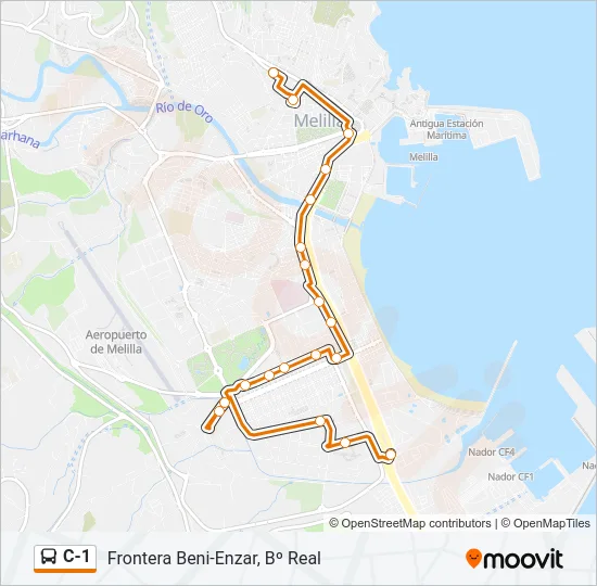 C-1 Bus Line Map
