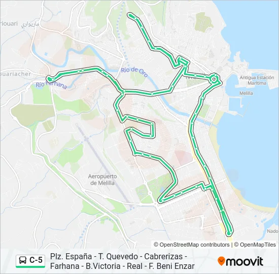 C-5 Bus Line Map