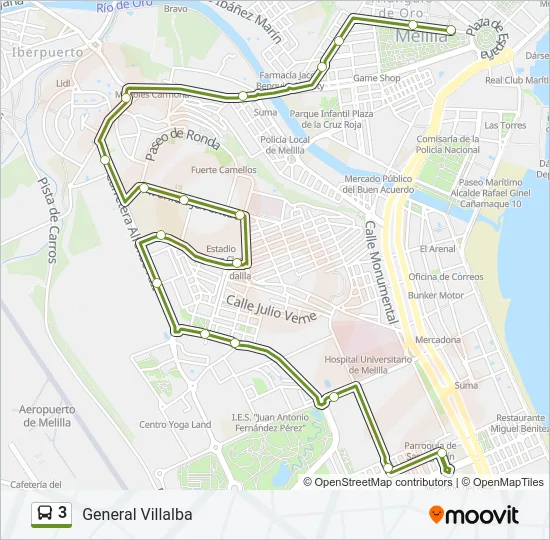 3 Bus Line Map