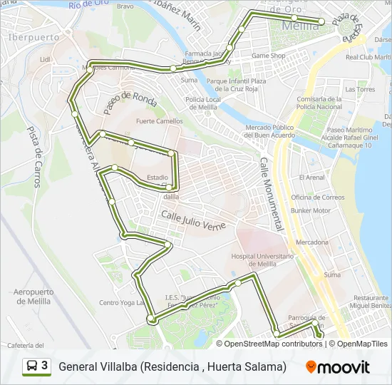3 Bus Line Map