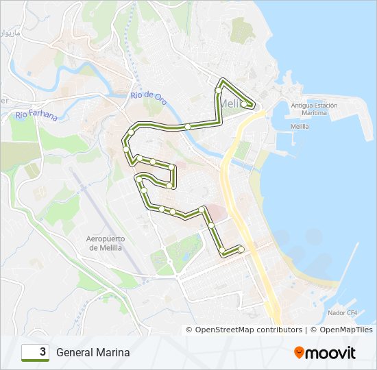 Mapa de 3 de autobús