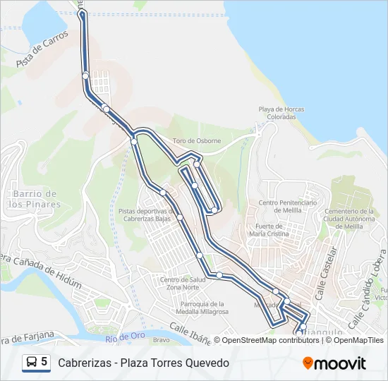5 Bus Line Map