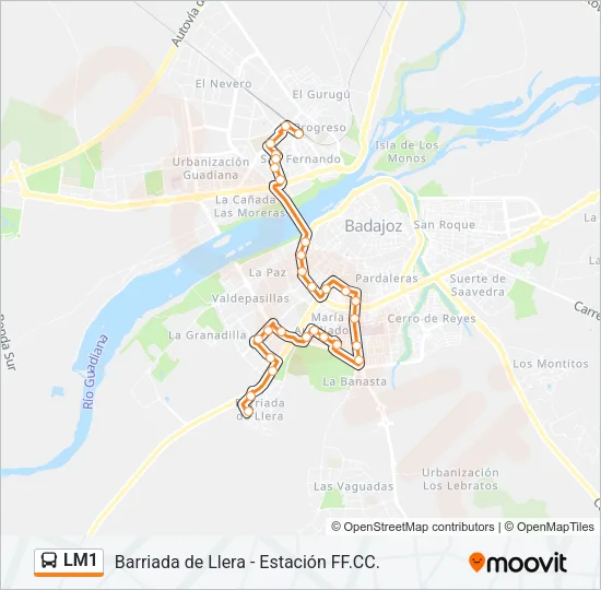 LM1 Bus Line Map
