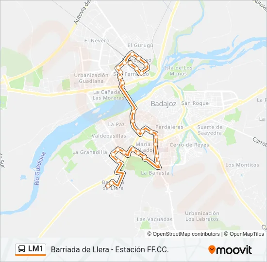 LM1 Bus Line Map