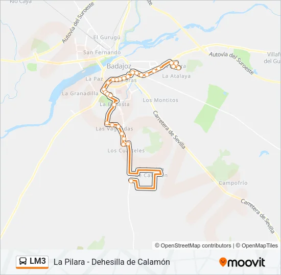 LM3 Bus Line Map