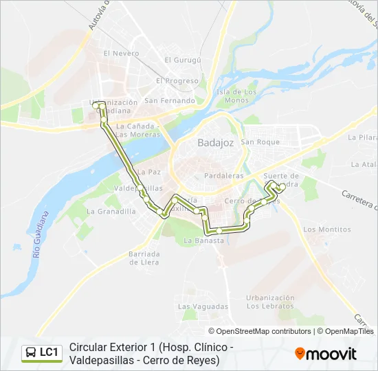 LC1 Bus Line Map
