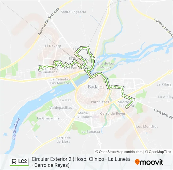 LC2 Bus Line Map