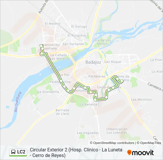 LC2 Bus Line Map