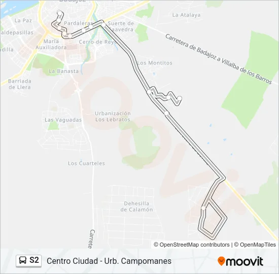 S2 Bus Line Map