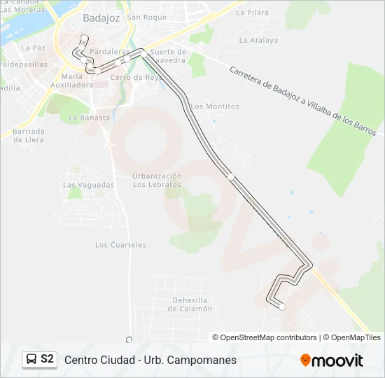 S2 Bus Line Map