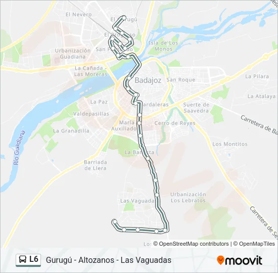 L6 bus Mapa de línia