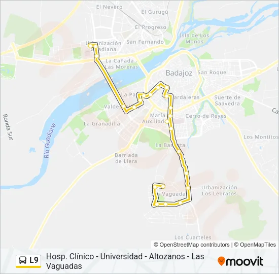 L9 Bus Line Map