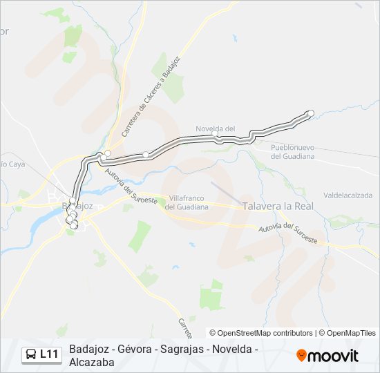 Mapa de L11 de autobús