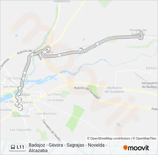 L11 Bus Line Map