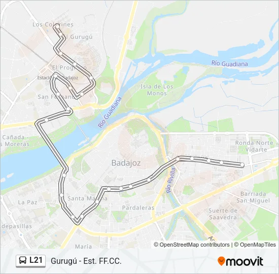 L21 Bus Line Map